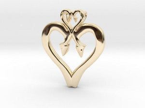 Sakcon Jewelers Pendant 14K Yellow Gold Hooked On Love Fishing Pendant