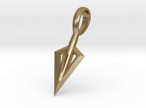 Sakcon Jewelers Pendant Polished Bronze Broadhead Bail Hunting Pendant