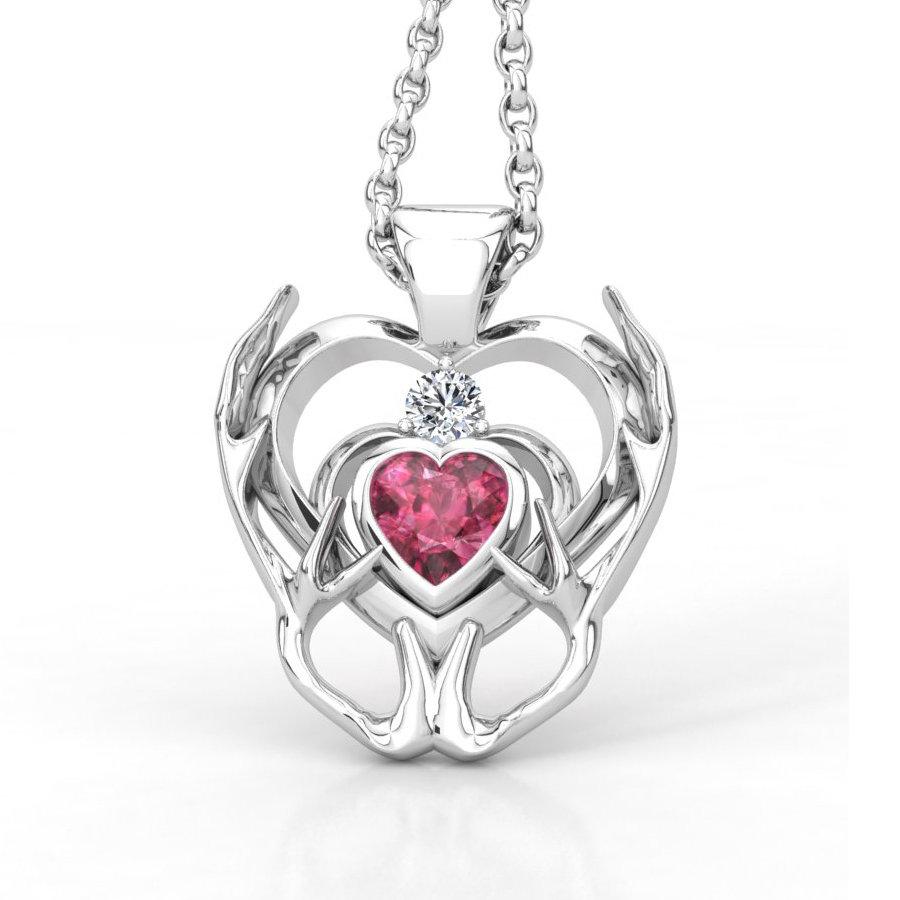 Sakcon Jewelers Pendant Sterling Silver Heart Of The Deer-Antlered