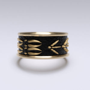 Sakcon Jewelers Ring 14k Rose Gold Deer Tracks and Turkey Tracks Ring