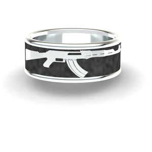 Sakcon Jewelers Ring AK-47 Gun Ring 10mm
