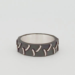 Sakcon Jewelers Ring Sterling Silver Tractor Tire Ring-8mm