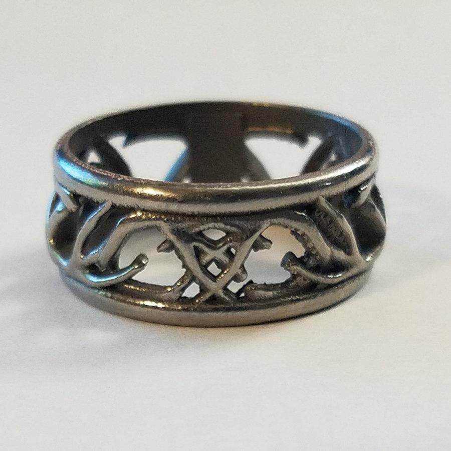 Sakcon Jewelers Ring Titanium Deer Antler Ring Antlered Ring Hunting Ring 10mm