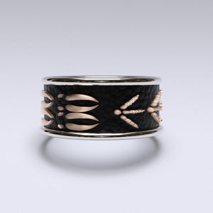 Sakcon Jewelers Ring Tu-Tone Deer Tracks and Turkey Tracks Ring