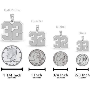 Sakcon Jewelers Sports Number Pendant 3/4" 2 Numbers