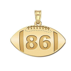 Sakcon Jewelers Sports Number Pendant Football 3/4"