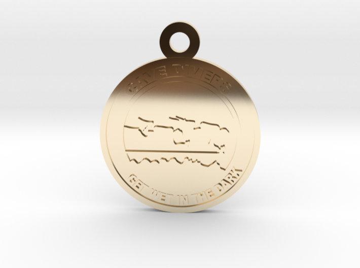 Sakcon Jewelers Charm 10K Yellow Gold Cave Diver Charm 1"