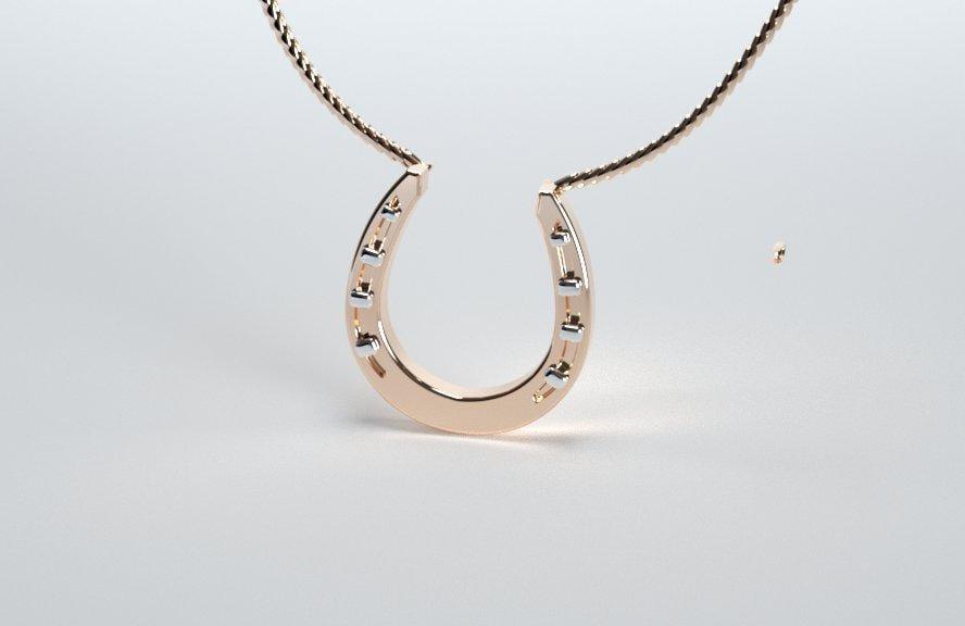 Sakcon Jewelers Horseshoe_3 Pendant, Equestrian Pendant