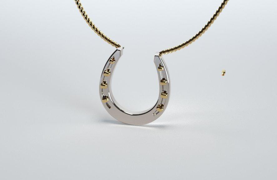 Sakcon Jewelers Horseshoe_3 Pendant, Equestrian Pendant