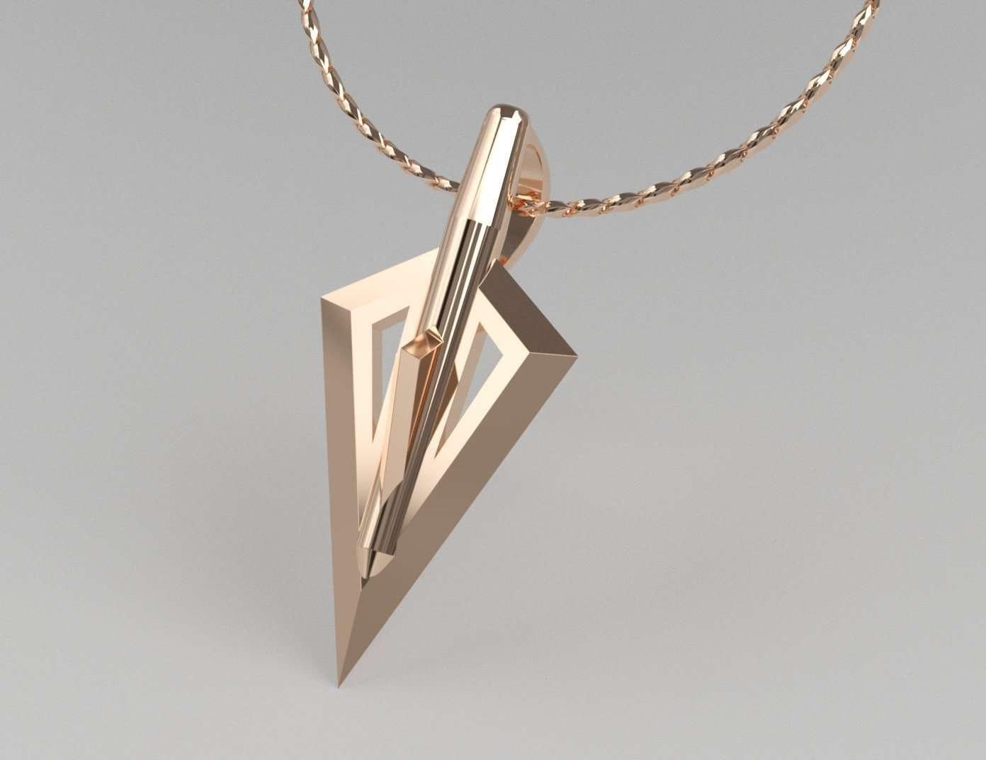 Sakcon Jewelers Pendant 14K Rose Gold Broadhead Hunting Pendant-Large