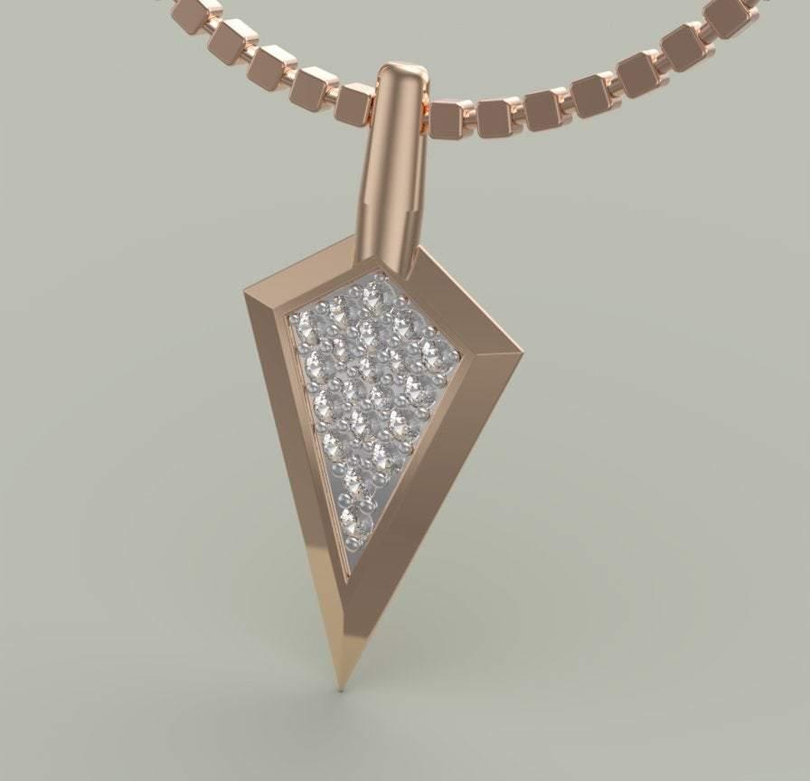 Sakcon Jewelers Pendant 14K Rose Gold Diamond Broadhead Pendant