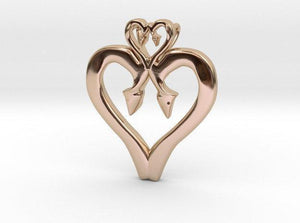 Sakcon Jewelers Pendant 14K Rose Gold Hooked On Love Fishing Pendant