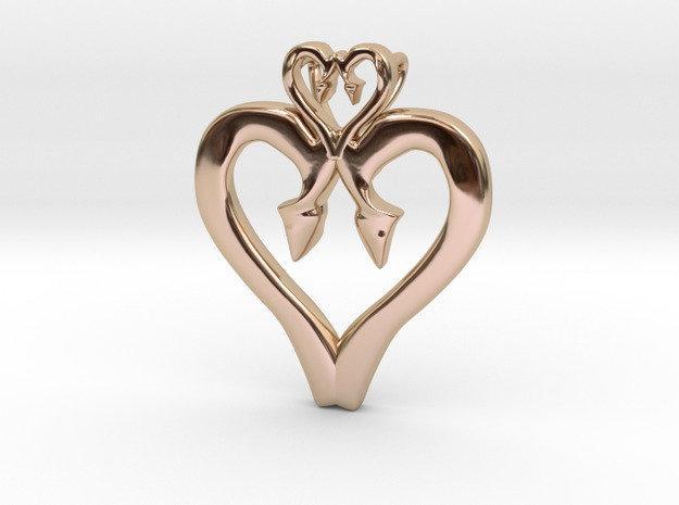 Sakcon Jewelers Pendant 14K Rose Gold Hooked On Love Fishing Pendant