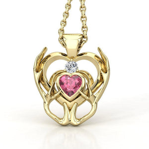 Sakcon Jewelers Pendant 14K Yellow Gold Heart Of The Deer-Antlered