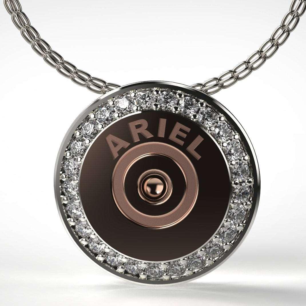 Sakcon Jewelers Pendant Bullet Diamond Pendant shell casing pendant