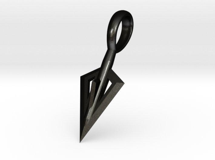 Sakcon Jewelers Pendant Matt Black Steel Broadhead Bail Hunting Pendant