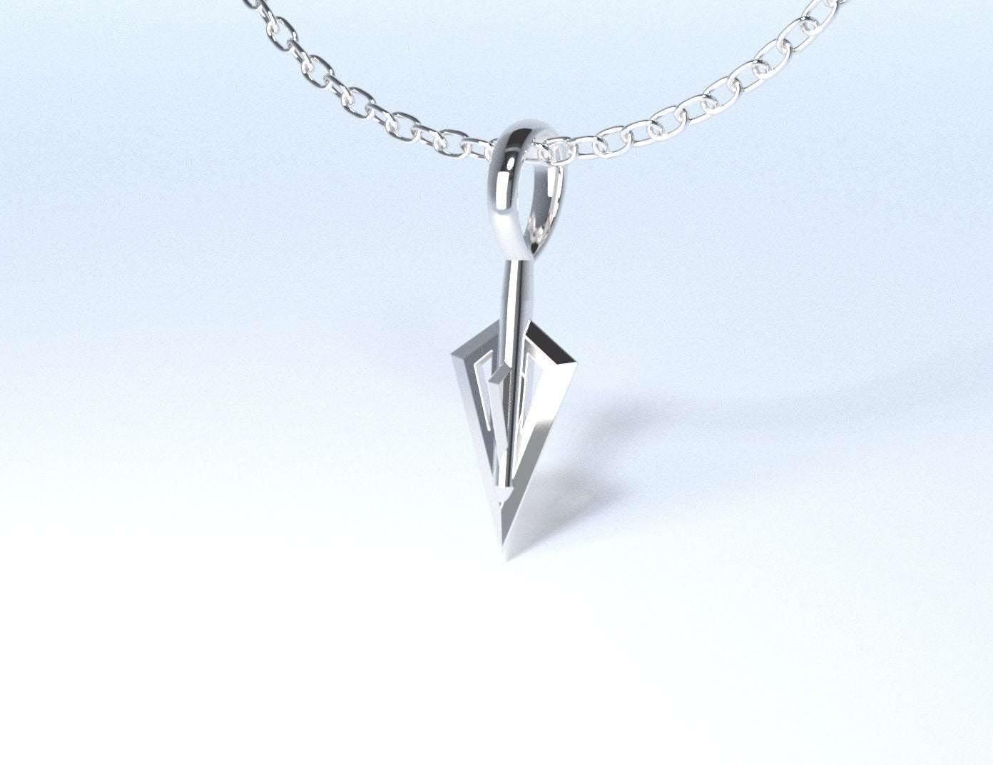 Sakcon Jewelers Pendant Palladium Broadhead Bail Hunting Pendant