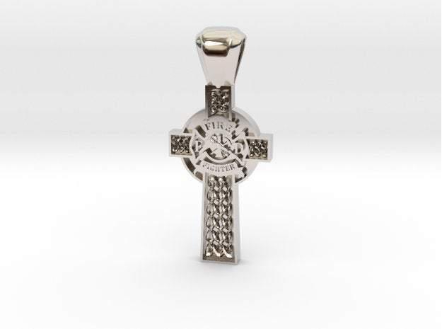 Sakcon Jewelers Pendant Palladium Firefighter's Cross Large