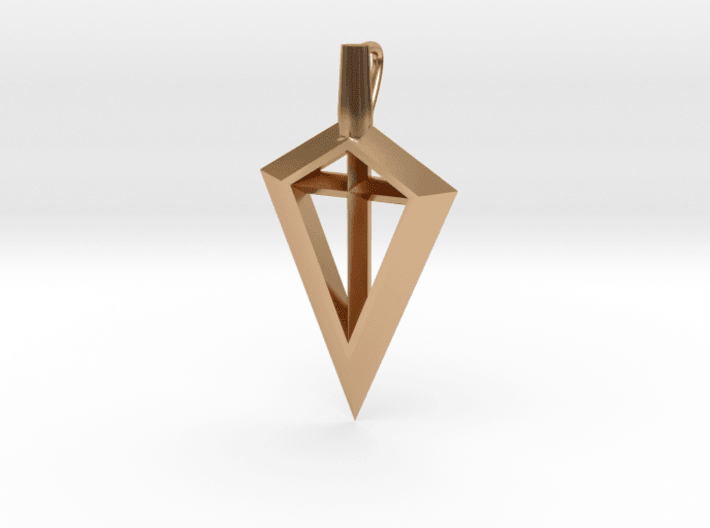 Sakcon Jewelers Pendant Polished Bronze Spirit Of The Bowhunter Broadhead Hunting Pendant-Medium