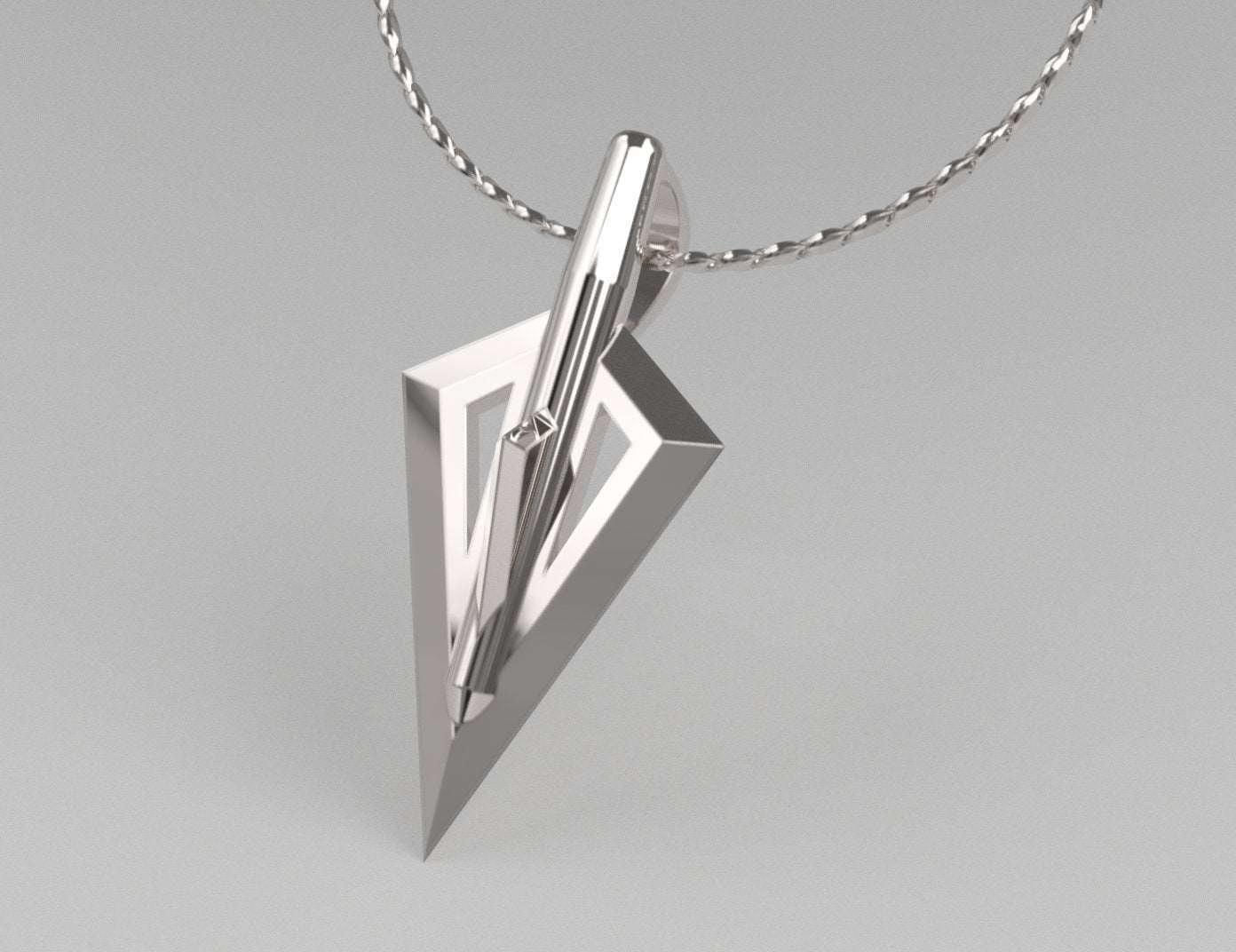 Sakcon Jewelers Pendant Sterling Silver Broadhead Hunting Pendant-Small
