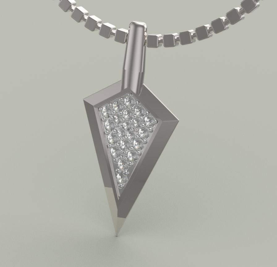 Sakcon Jewelers Pendant Sterling Silver Diamond Broadhead Pendant