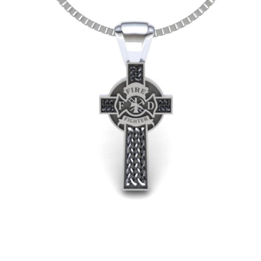Sakcon Jewelers Pendant Sterling Silver Firefighter's Cross Large