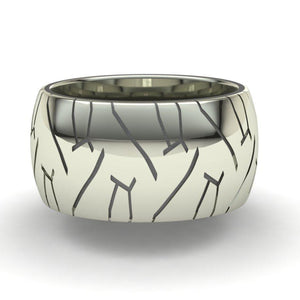 Sakcon Jewelers Ring 10k White Gold Street Bike 2-10mm Motocycle Tire Tread Ring