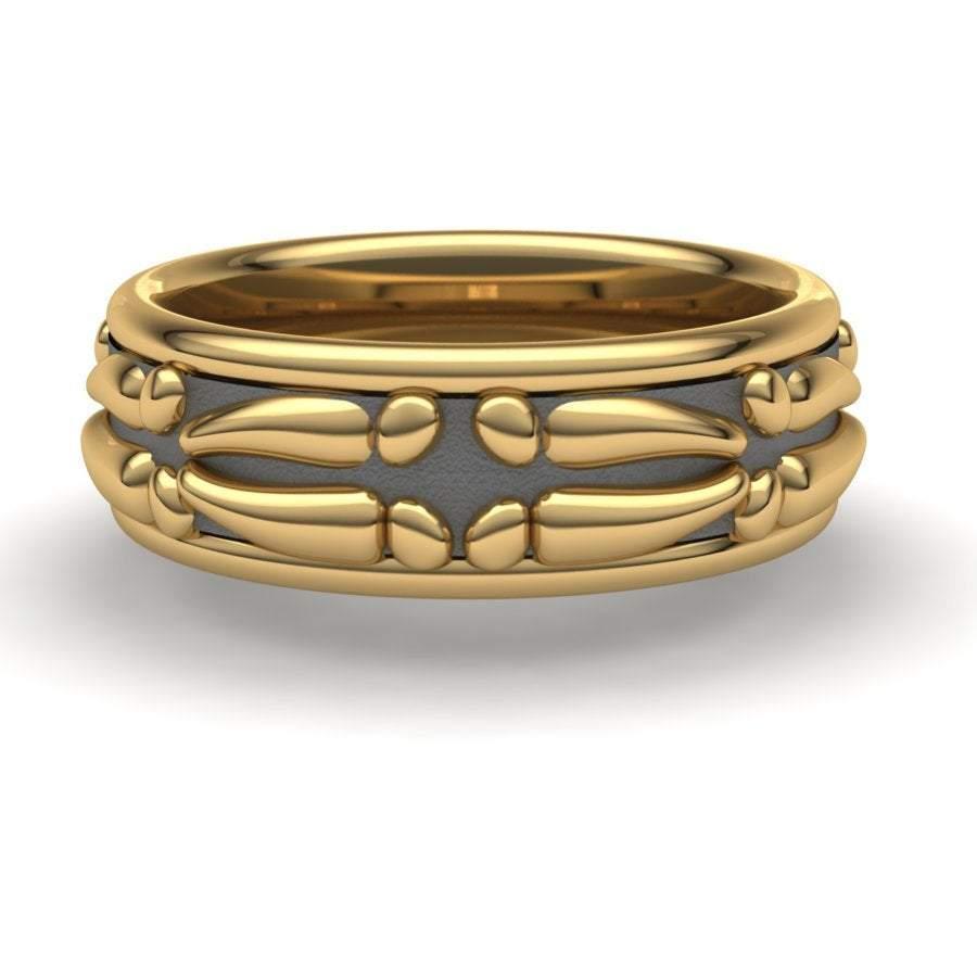 Sakcon Jewelers Ring 10k Yellow Gold Closed Deer Print Ring-6mm