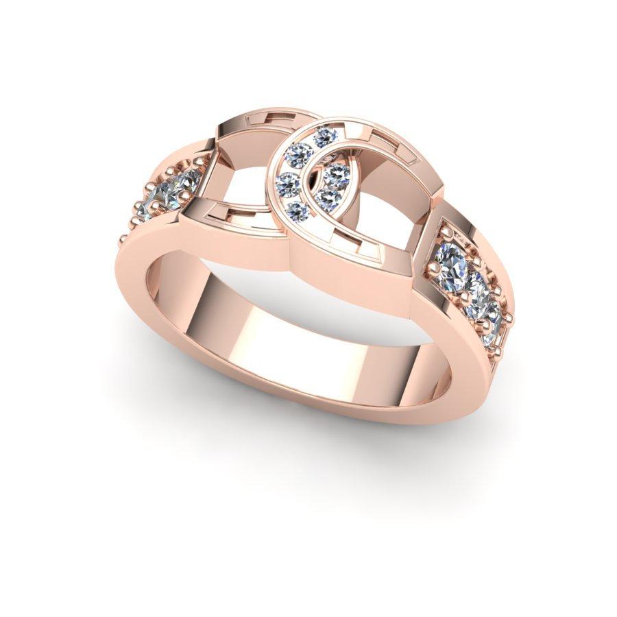 Sakcon Jewelers Ring 14k Rose Gold Double Horseshoe Diamond Ring