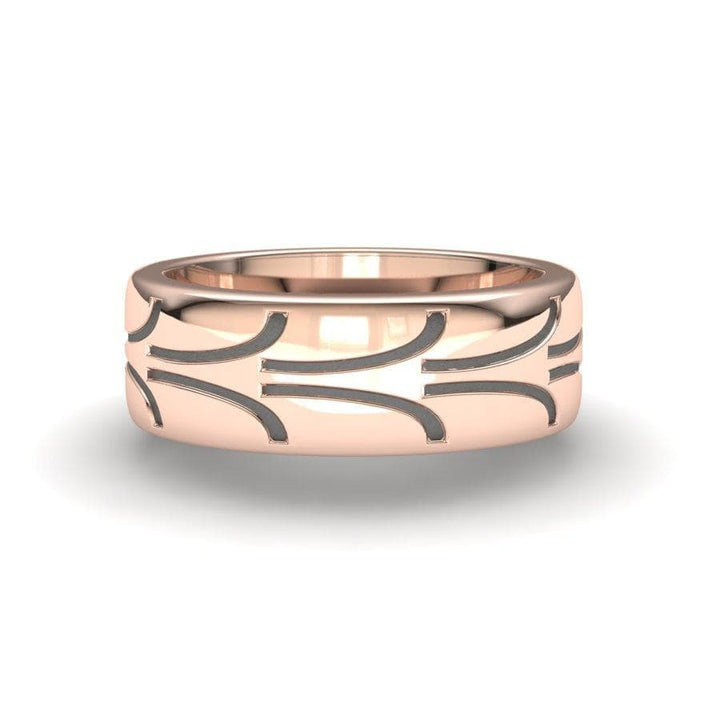 Sakcon Jewelers Ring 14k Rose Gold Fantasy Street Tire-8 Tread Ring