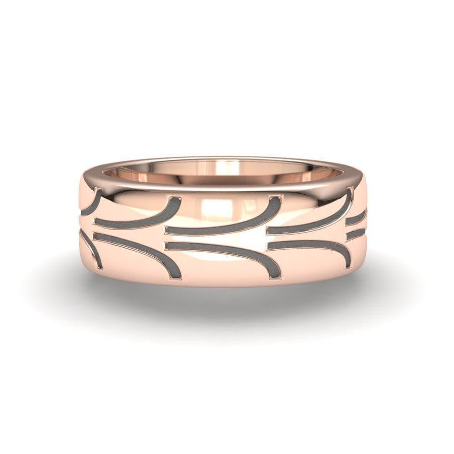 Sakcon Jewelers Ring 14k Rose Gold Fantasy Street Tire-8 Tread Ring