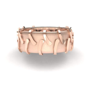 Sakcon Jewelers Ring 14k Rose Gold Tractor Tire Ring-10mm