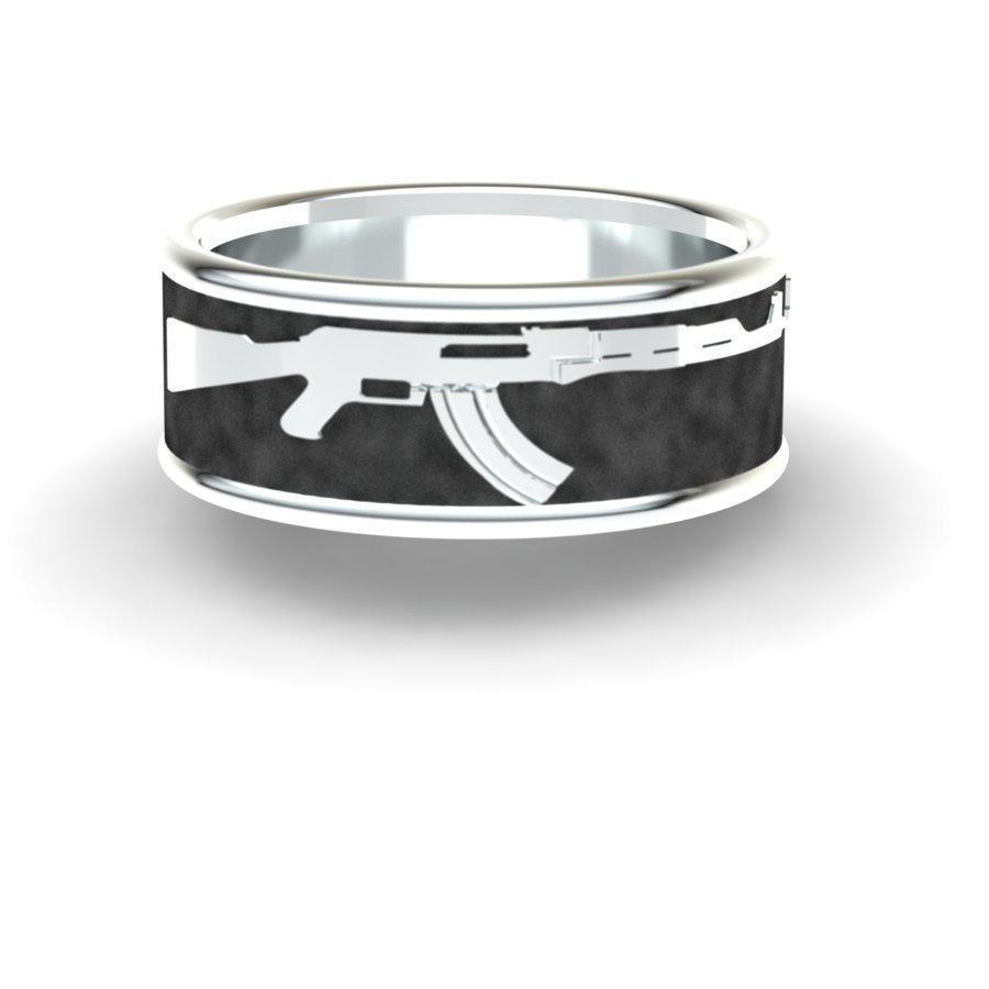Sakcon Jewelers Ring AK-47 Gun Ring 10mm