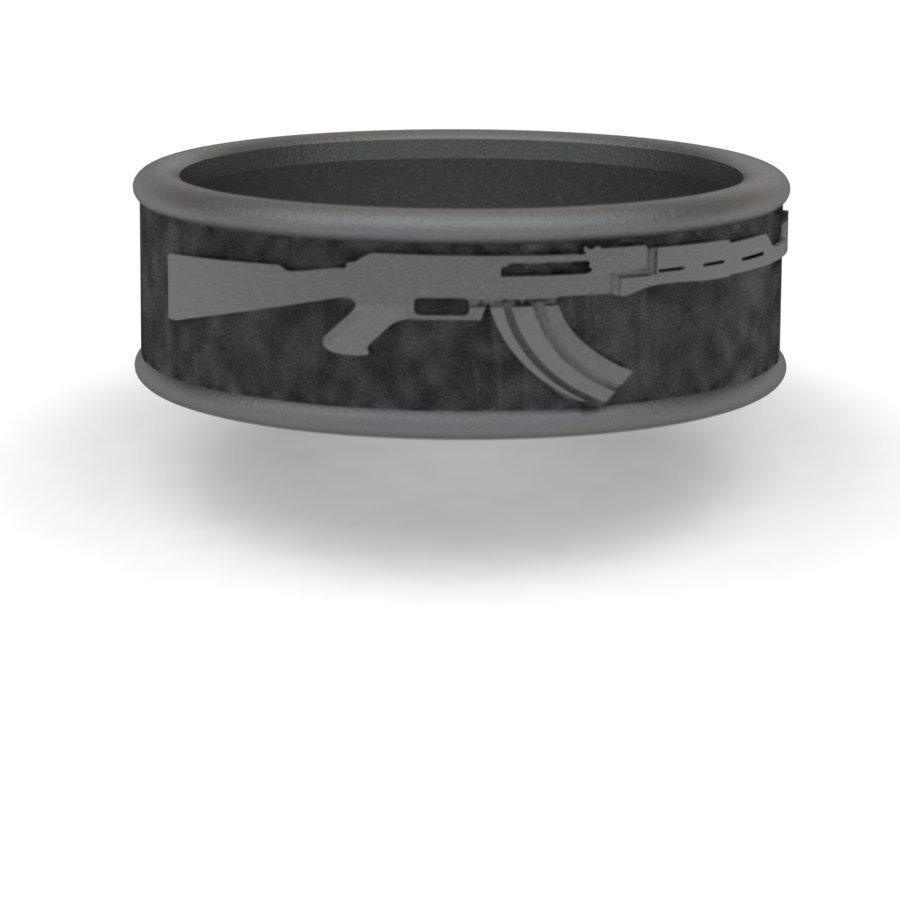 Sakcon Jewelers Ring AK-47 Gun Ring 8mm