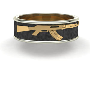 Sakcon Jewelers Ring AK-47 Gun Ring 8mm