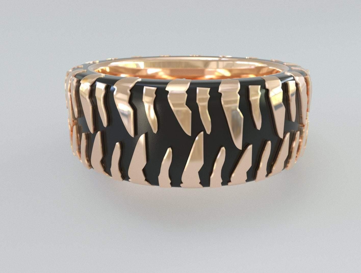 Sakcon Jewelers Ring Mud Bog Tire Tread Ring-10