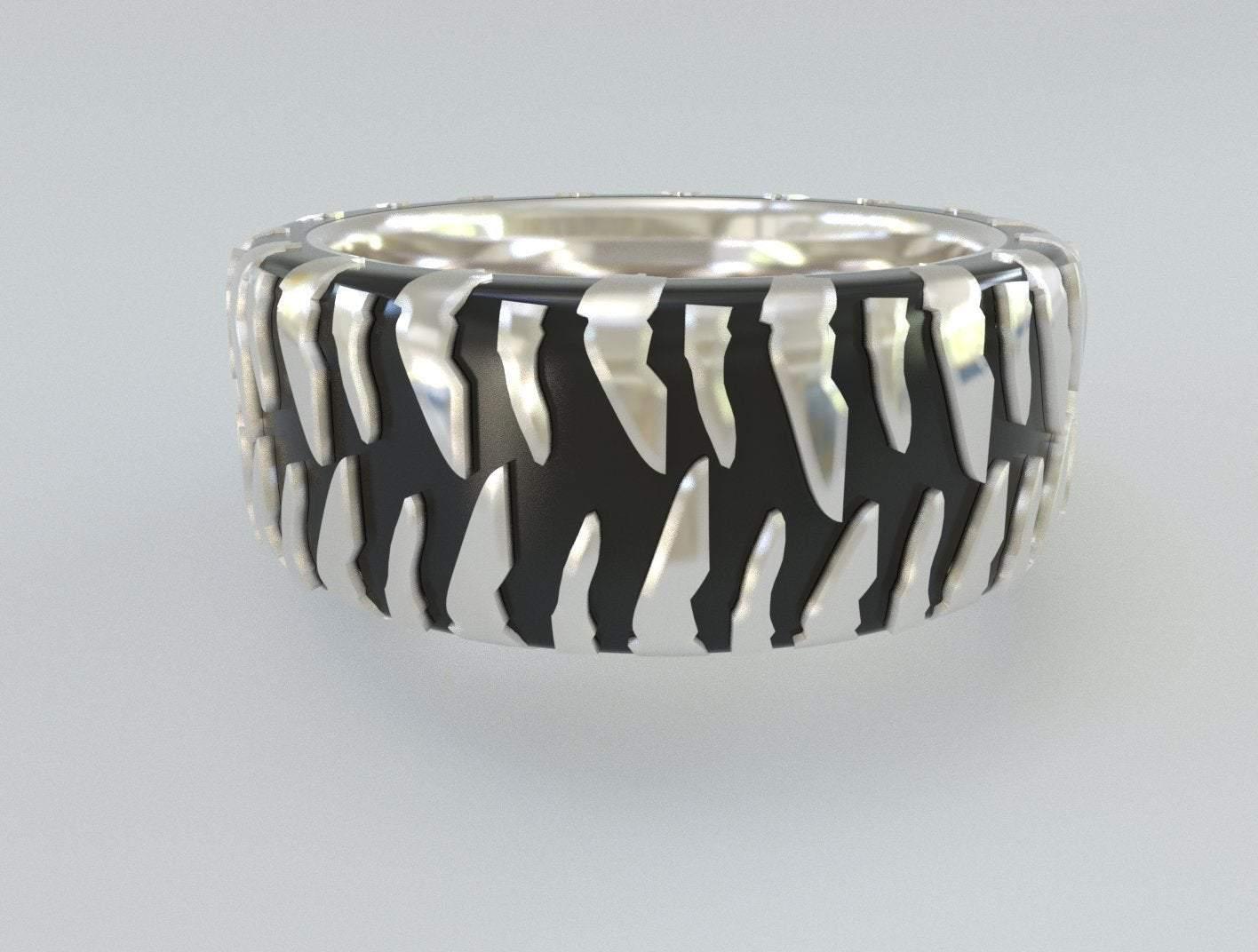 Sakcon Jewelers Ring Mud Bog Tire Tread Ring-10