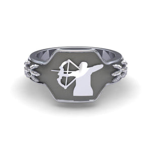 Sakcon Jewelers Ring Sterling Silver Bow Hunting Ring-3