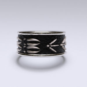 Sakcon Jewelers Ring Sterling Silver Deer Tracks and Turkey Tracks Ring