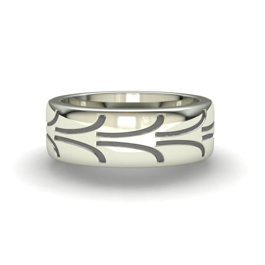 Sakcon Jewelers Ring Sterling Silver Fantasy Street Tire-8 Tread Ring