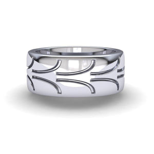 Sakcon Jewelers Ring Sterling Silver Fantasy Street Tire Tread Ring-10
