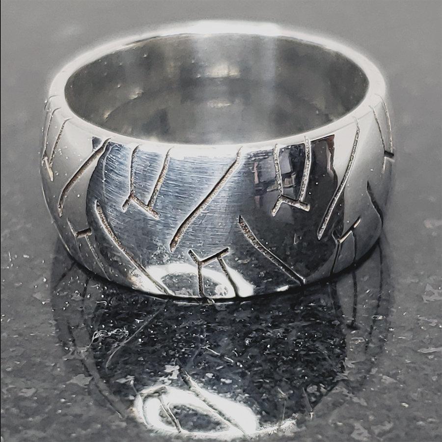 Sakcon Jewelers Ring Sterling Silver Street Bike 2-8mm Motocycle Tire Tread Ring