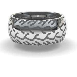 Sakcon Jewelers Ring Sterling Silver Street Bike 3-8mm Motocycle Tire Tread Ring