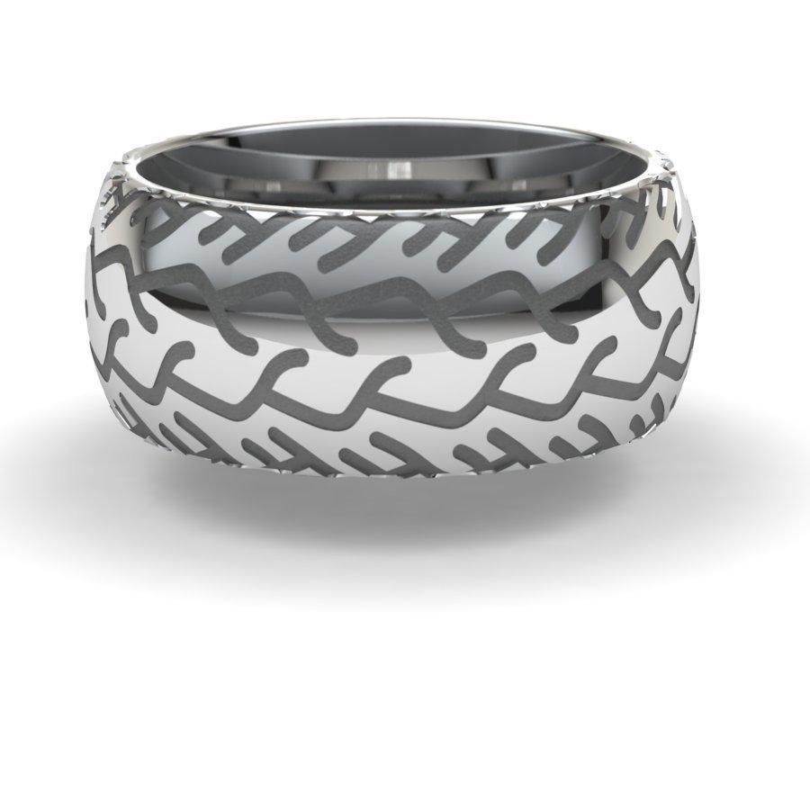 Sakcon Jewelers Ring Sterling Silver Street Bike 3-8mm Motocycle Tire Tread Ring