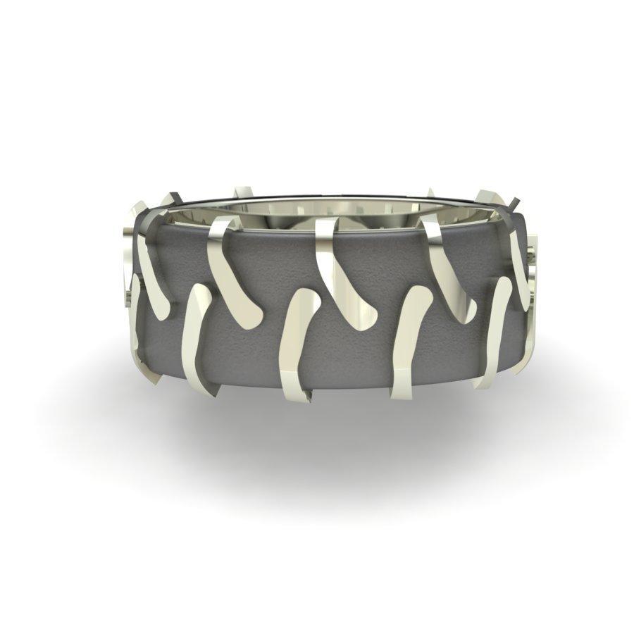 Sakcon Jewelers Ring Sterling Silver Tractor Tire Ring-10mm