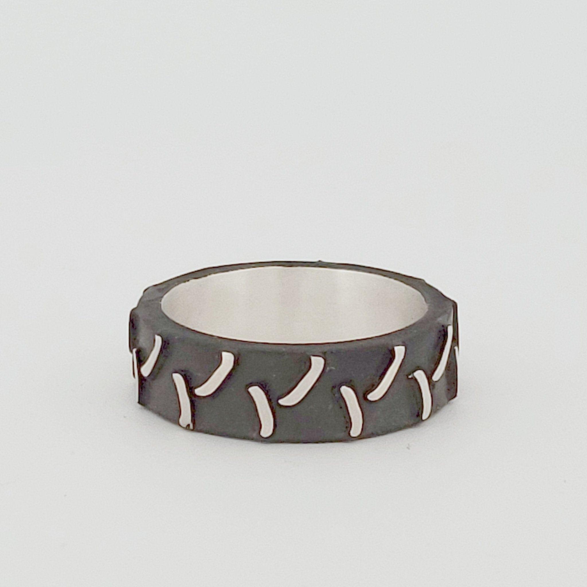 Sakcon Jewelers Ring Sterling Silver Tractor Tire Ring-8mm