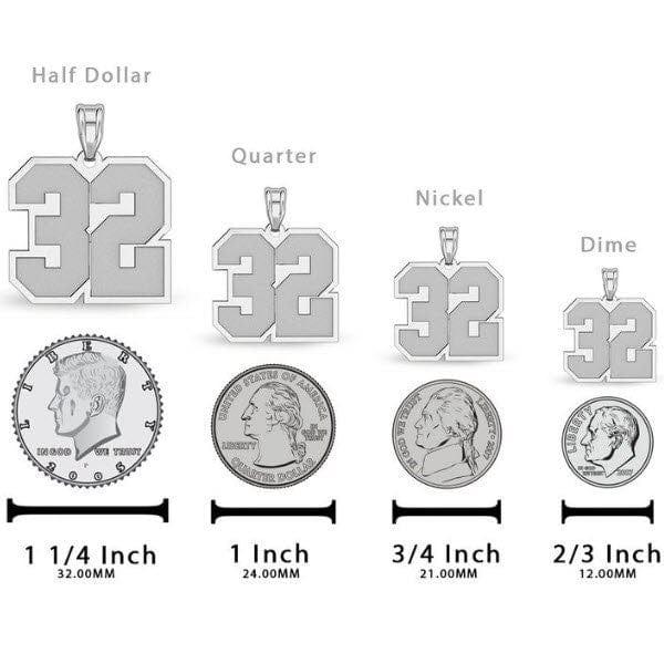 Etsy Sports Number Pendant 3/4" 2 Numbers