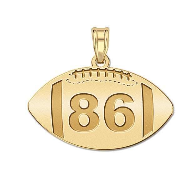 Sakcon Jewelers Sports Number Pendant Football 3/4"